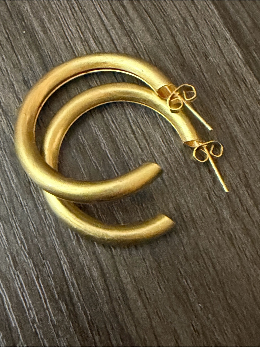 Classic Gold Hoop Earrings - Matte Finish